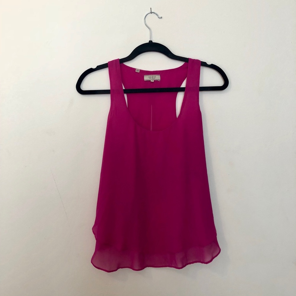 Hot Pink Guess Hi-Lo Tank